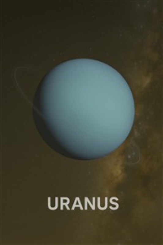 Uranus: Himmelens Blå Skønhed - Oplev den betagende planet Uranus med sin unikke blå farve og storslåede ringe i det dybe rum. Dette kunstværk bringer en følelse af ro og undren ind i dit hjem.