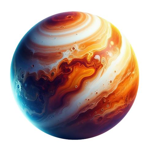 Farverig planet i rummet