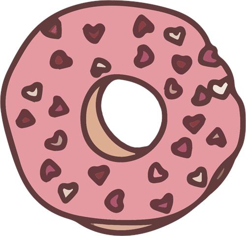 Sød donut med hjerteformede drys