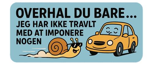 Sjovt trafikskilt med snegl