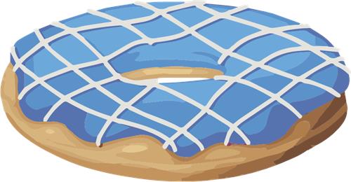Lækker blå donut med glasur