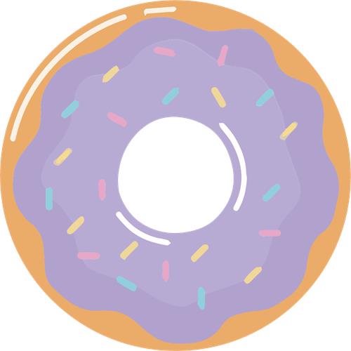 Lilla donut med farverige krymmel