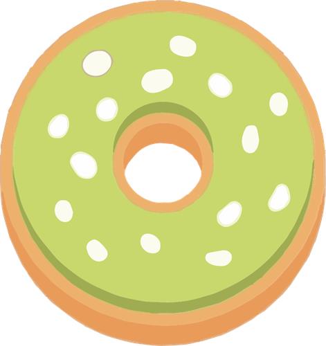 Grøn Donut med Perlesukker