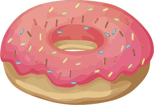 Farverig Donut med Glasur og Drys