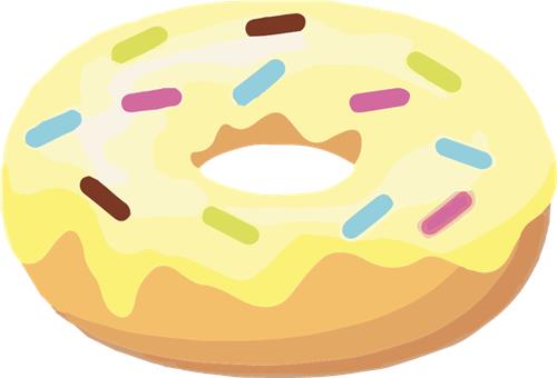 Lækker donut med glasur og krymmel