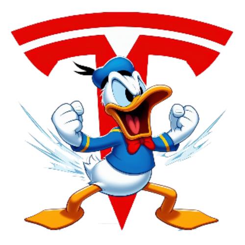 Donald Duck in Tesla Style