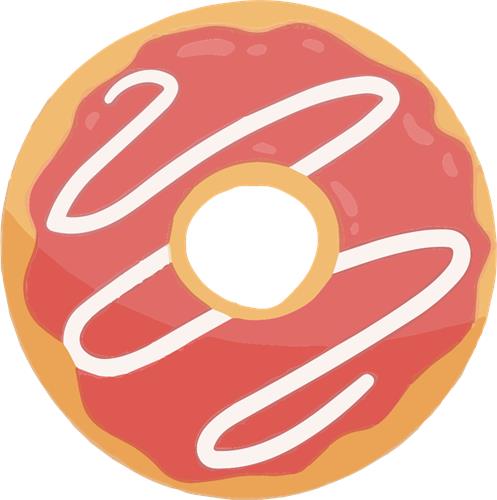 Farverig donuts med glasur