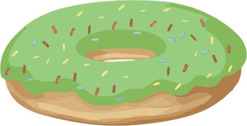 Grøn glasur donut med drys