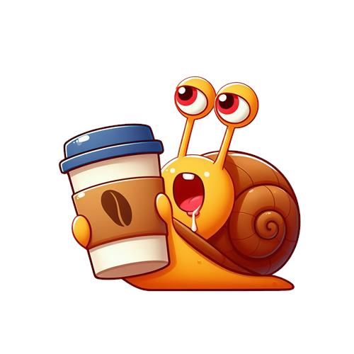 Kaffeglæde hos en snegl