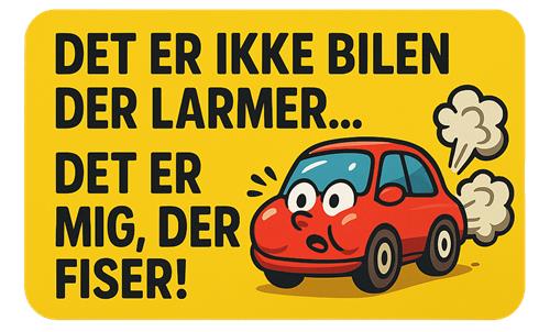 Sjov Bilskilt med Humor